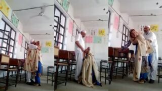 क्लासरूम के अंदर मोलाना नई छोड़ा जवान लड़की