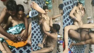 जमीं मैं बिस्तर बिछा बीवी की चूत और गांड चातक जमके छोड़ा